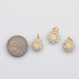 18K Gold PVD Saint Jesus Mary Christian Catholic Rosary charm s Charms - Tarnish Resistant