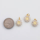 18K Gold PVD Saint Jesus Mary Christian Catholic Rosary charm s Charms - Tarnish Resistant