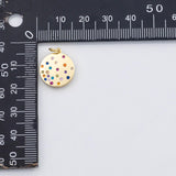 18K Gold PVD star constellation multicolor charm coin round pendant charms 15mm - Tarnish Resistant