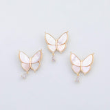 18K Gold PVD Butterfly mother of pearl charm - Tarnish Resistant