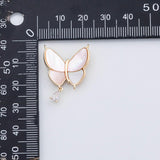 18K Gold PVD Butterfly mother of pearl charm - Tarnish Resistant
