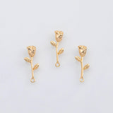 18K Gold pvd Flower Rose charm - Tarnish Resistant
