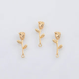 18K Gold PVD Flower Rose charm - Tarnish Resistant