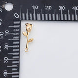 18K Gold PVD Flower Rose charm - Tarnish Resistant