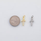 18K Gold PVD Sword dagger charm s Charms - Tarnish Resistant