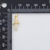 18K Gold PVD Sword dagger charm s Charms - Tarnish Resistant
