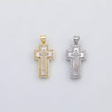 18K Gold PVD Cross Mother of Pearl charm - Tarnish Resistant
