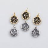 18K Gold PVD Flower month flower grass wheat charm s Charms - Tarnish Resistant