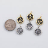 18K Gold PVD Flower month flower grass wheat charm s Charms - Tarnish Resistant
