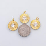 18K Gold PVD Sun burst crystal charm - Tarnish Resistant