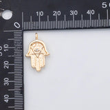 18K Gold PVD Hamsa H of fatima charm - Tarnish Resistant