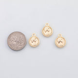 18K Gold pvd Roman coin charm - Tarnish Resistant