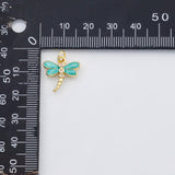 18K Gold PVD Dragonfly Damselfly charm - Tarnish Resistant