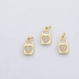18K Gold PVD Heart lock charm - Tarnish Resistant