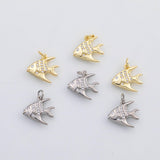18K Gold PVD Angel fish charm s Charms - Tarnish Resistant