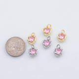 18K Gold PVD Pink heart charm s Charms - Tarnish Resistant