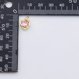 18K Gold PVD Pink heart charm s Charms - Tarnish Resistant