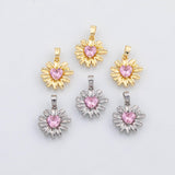 18K Gold PVD Pink daisy flower charm s Charms - Tarnish Resistant