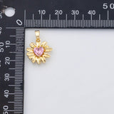 18K Gold PVD Pink daisy flower charm s Charms - Tarnish Resistant