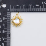 18K Gold PVD Opal sunburst sun burst charm s Charms - Tarnish Resistant