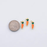 18K Gold PVD Carrot enamel fruit charm s Charms - Tarnish Resistant