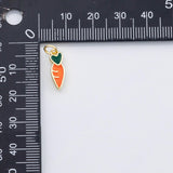 18K Gold PVD Carrot enamel fruit charm s Charms - Tarnish Resistant