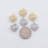 18K Gold PVD Heart charm s Charms - Tarnish Resistant