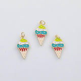 18K Gold pvd Ice cream cone charm s Charms - Tarnish Resistant