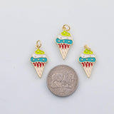 18K Gold PVD Ice cream cone charm s Charms - Tarnish Resistant