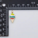 18K Gold PVD Ice cream cone charm s Charms - Tarnish Resistant