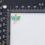 18K Gold PVD Dragonfly damselfly charm s Charms - Tarnish Resistant