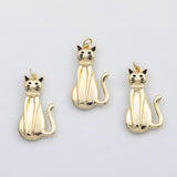 18K Gold PVD Cat charm s Charms - Tarnish Resistant