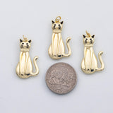 18K Gold PVD Cat charm s Charms - Tarnish Resistant