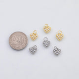 18K Gold PVD Heart with pearl inlane charm s Charms - Tarnish Resistant