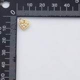 18K Gold PVD Heart with pearl inlane charm s Charms - Tarnish Resistant