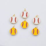 18K Gold PVD Baseball charm s Charms - Tarnish Resistant