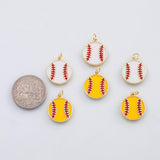 18K Gold PVD Baseball charm s Charms - Tarnish Resistant