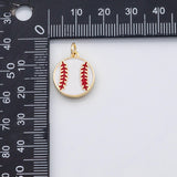 18K Gold PVD Baseball charm s Charms - Tarnish Resistant