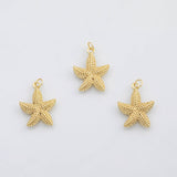 18K Gold PVD Starfish starfish charm s Charms - Tarnish Resistant