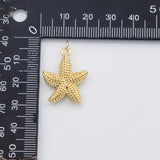 18K Gold PVD Starfish starfish charm s Charms - Tarnish Resistant