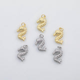 18K Gold PVD Sea horse seahorse charm s Charms - Tarnish Resistant