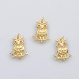 18K Gold PVD Owl charm s Charms - Tarnish Resistant