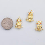 18K Gold PVD Owl charm s Charms - Tarnish Resistant