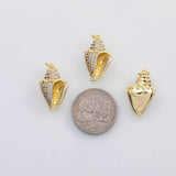 18K Gold PVD Sea shell conch charm s Charms - Tarnish Resistant