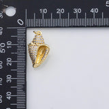 18K Gold PVD Sea shell conch charm s Charms - Tarnish Resistant