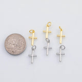 18K Gold PVD Plain cross charm s Charms Charms - Tarnish Resistant