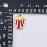 18K Gold pvd Movie Popcorn charm enamel charm s Charms Charms - Tarnish Resistant
