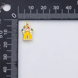 18K Gold PVD Castle charm Enamel Charm s Charms - Tarnish Resistant