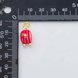 18K Gold PVD Pink luggage charm Enamel Charm s Charms - Tarnish Resistant