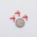 18K Gold PVD Hair dryer charm stylist Enamel Charm s Charms - Tarnish Resistant